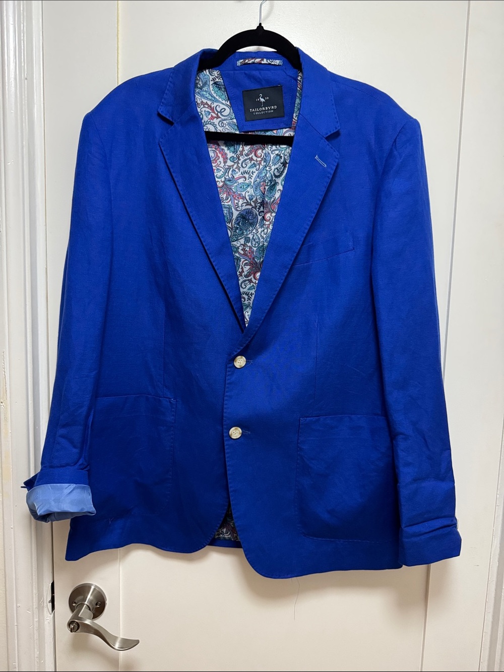 Tailorbyrd Men's Royal Blue Linen Sport Coat